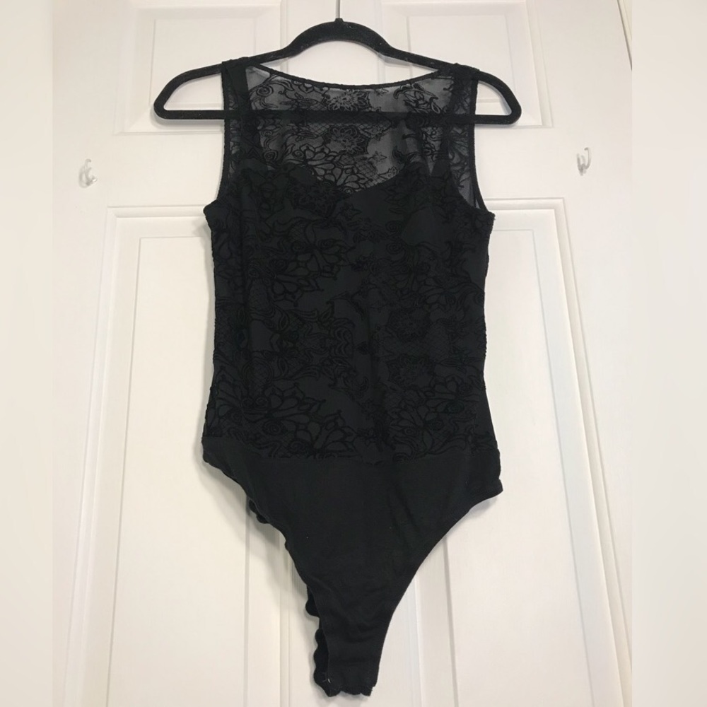 Black velvet bodysuit